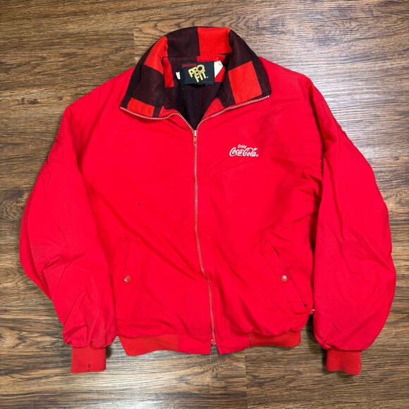 Vintage 80s King Louie Pro Fit Jacket Mens Large red Bomber Made in USA - Picture 1 of 10